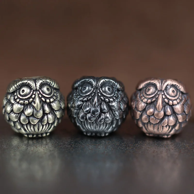 

Cute Owl Brass Knife Beads EDC DIY Paracord Woven Bracelets Lanyard Pendants Accessories Outdoor Tool Hangings Charms ﻿