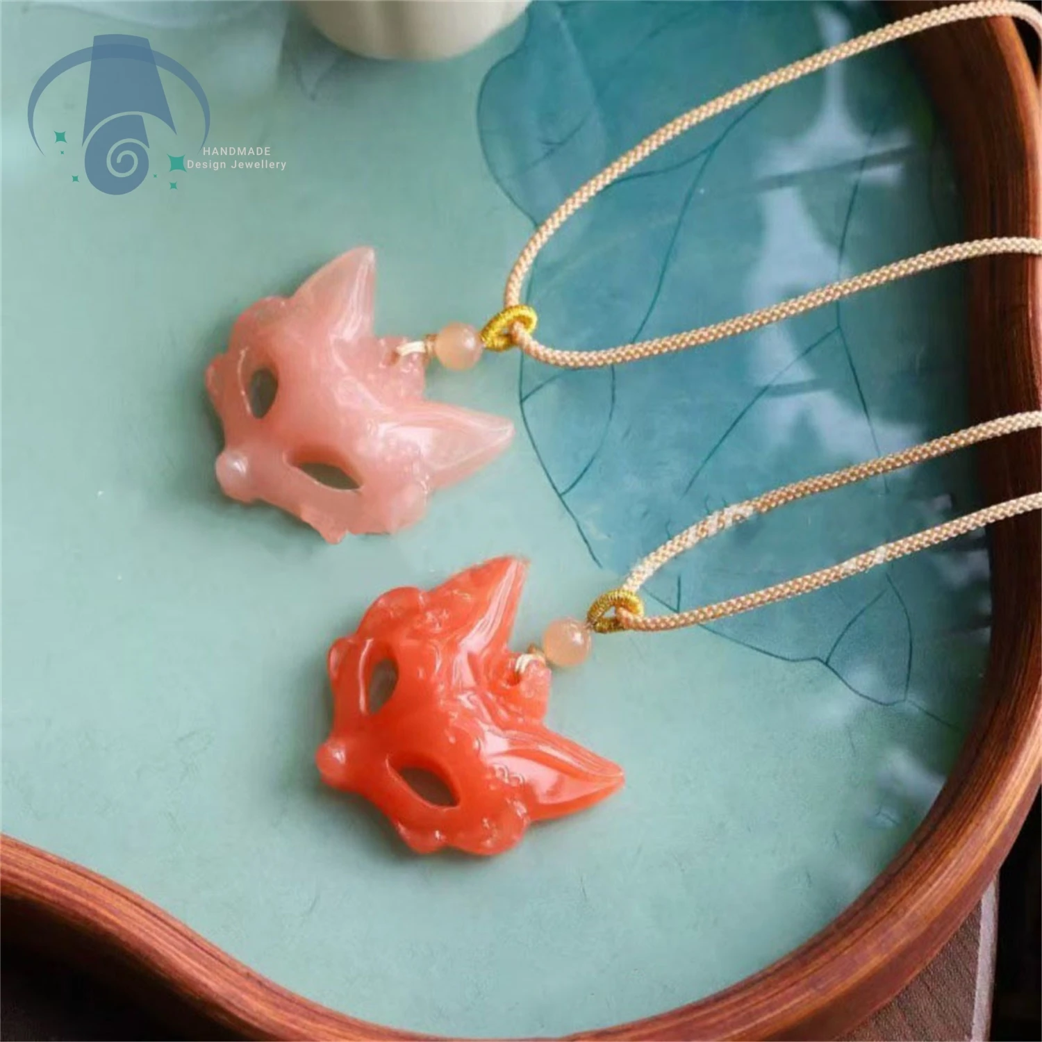 Fashion Jewelry Pink Heart Star Moon Pendant Necklace Fox Mask Charm Peach Blossom Design Lucky Bag Lotus Buckle Gift for Women