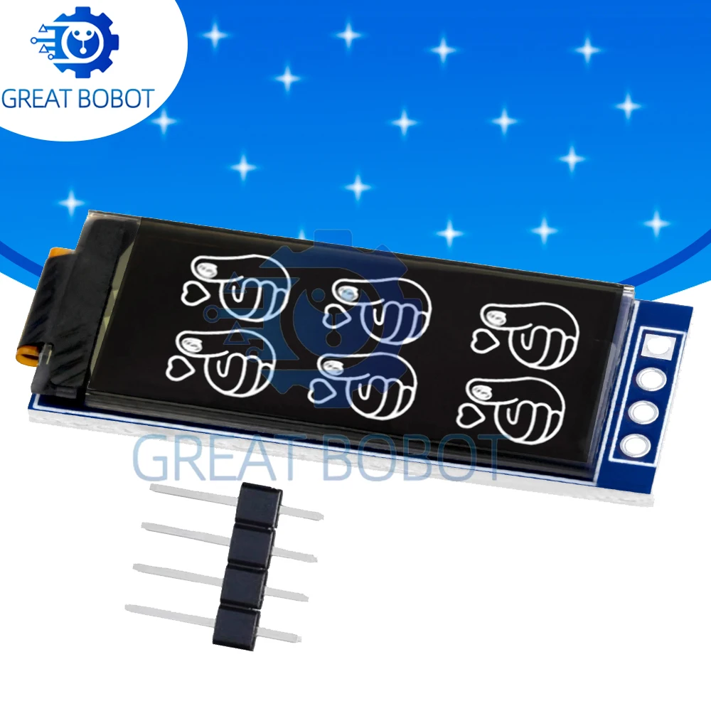 1.09 inch OLED display 1.1-inch OLED SSD1312 64X128 display 12864 display IIC for arduino