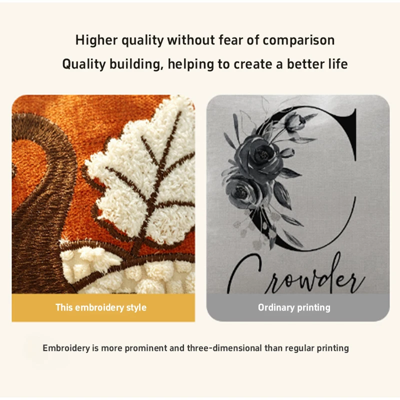 Autumn Pumpkin Maple Leaf Pillow Pumpkin Embroidery Cushion Cover Thanksgiving Home Decoration Pillowcase Bedding New