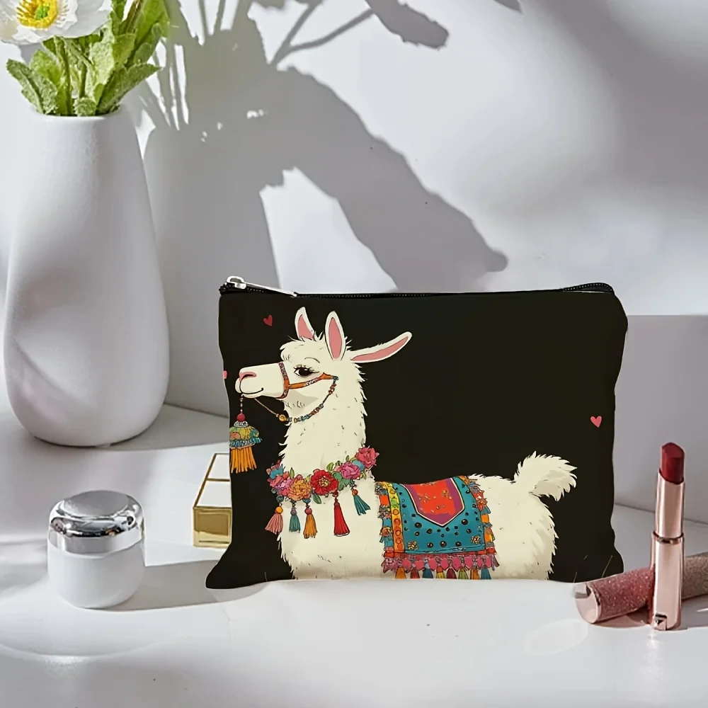 Un sac de maquillage design Alpaca – jolie pochette multifonctionnelle à fermeture éclair, un sac de rangement de bijoux, une petite pochette de rangement à fermeture éclair de voyage parfaite.