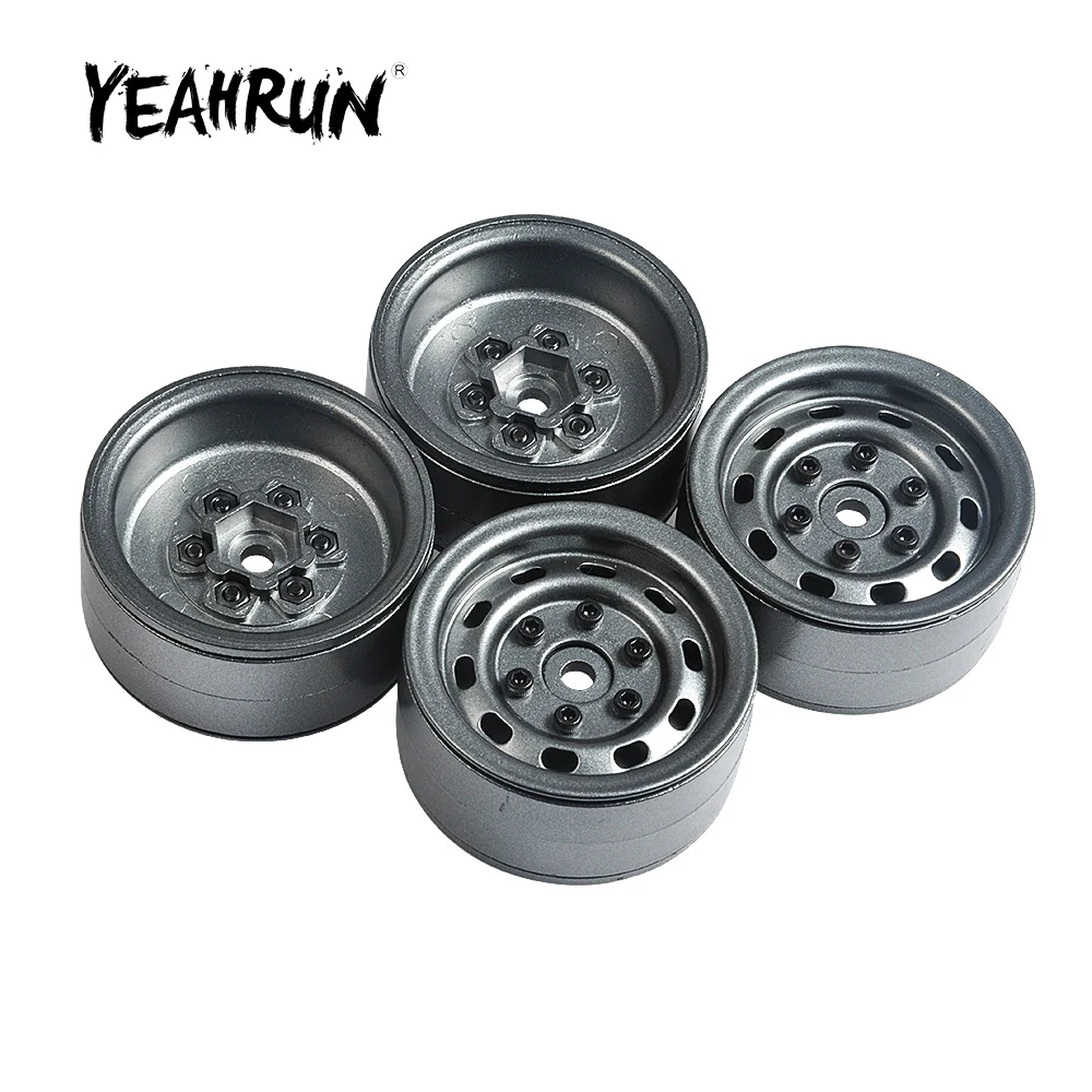 YEAHRUN Heavy Duty 100g Metal 1.9 Inch Beadlock Wheel Rims Hubs for Axial SCX10 90046 D90 1/10 RC Crawler Car Parts