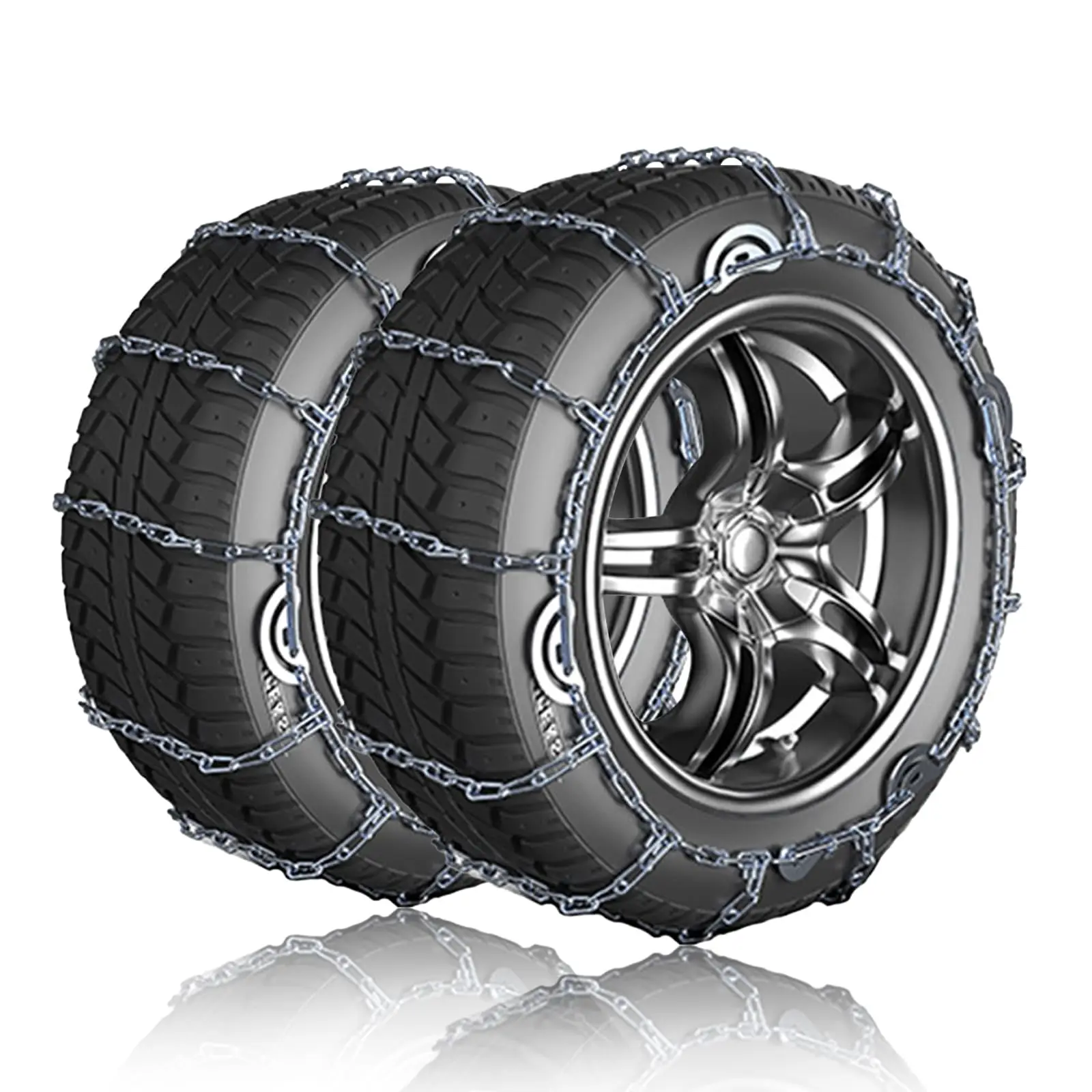 

2 Sets Durable Reusable Snow Chains For Car, SUV, Truck – Universal Fit Winter Tires On Ice, Snow, Mud