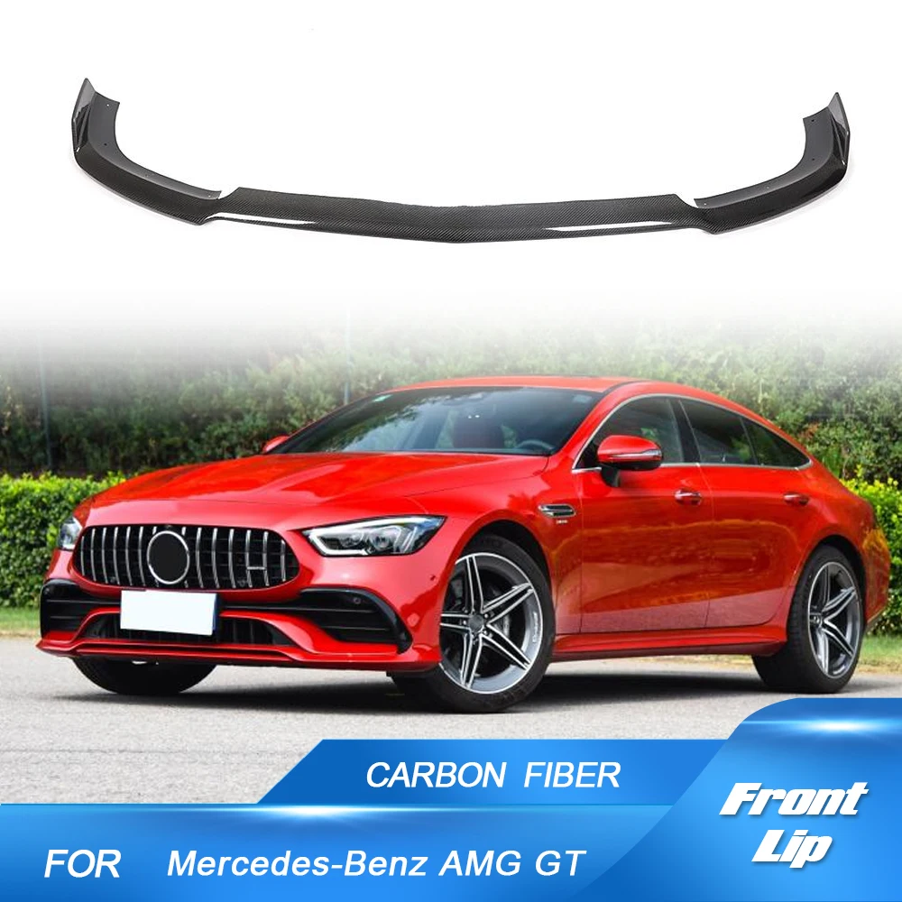 Car Front Bumper Lip Spoiler for Mercedes-Benz AMG X290 GT 43 50 53 2019 2020 Car Front Bumper Lip Carbon Fiber Spoiler