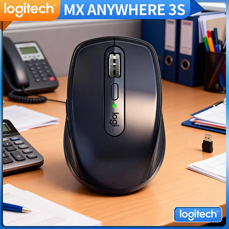 

Customizable Buttons Logitech MX Anywhere 3S Mouse Wireless Bluetooth 8K DPI Silent Rechargeable for PC Mac Office Gaming