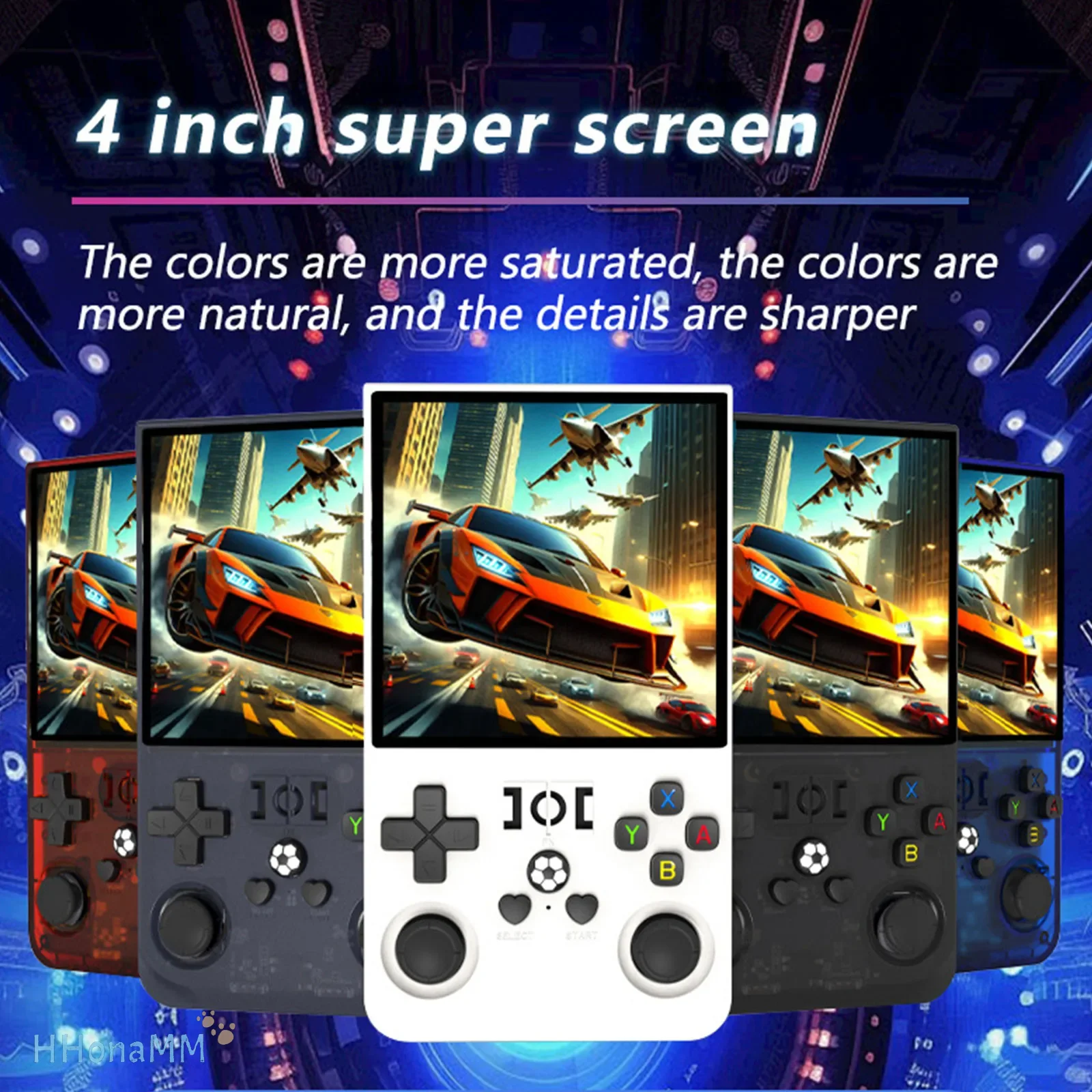 وحدة تحكم ألعاب محمولة ريترو 4.0 بوصة لينكس 64 جيجابايت مدمجة 18000 لعبة محمولة 4000 مللي أمبير قابلة للشحن هدية ألعاب ريترو للأطفال
