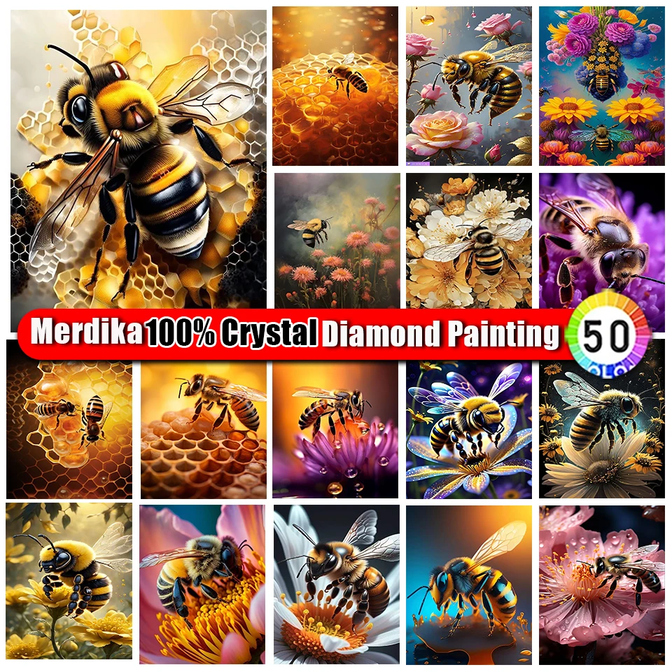 

100% Crystal Diamond Painting Animal Zipper Bag Full Square Round Diamond Mosaic Embroidery Honeybee Art Home Decoration Kit