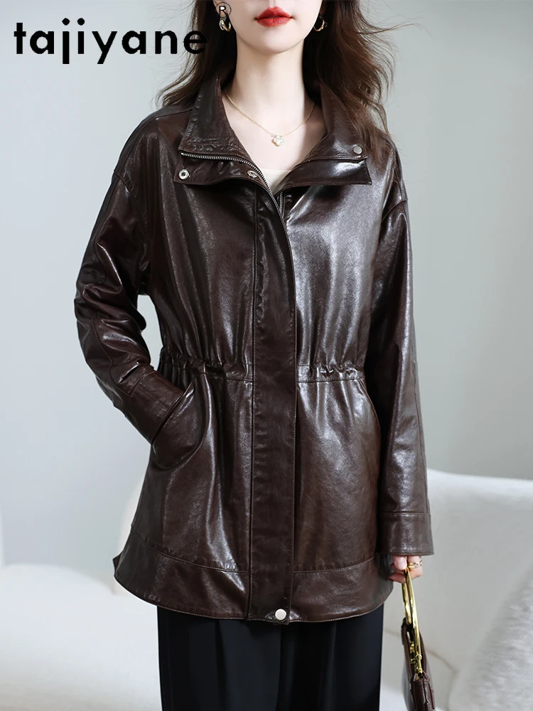 TAJIYANE 100% Top-grain Sheepskin Jacket Woman Mid-length Slim Genuine Leather Jackets Autumn Women Clothes 2025дубленка женская #2