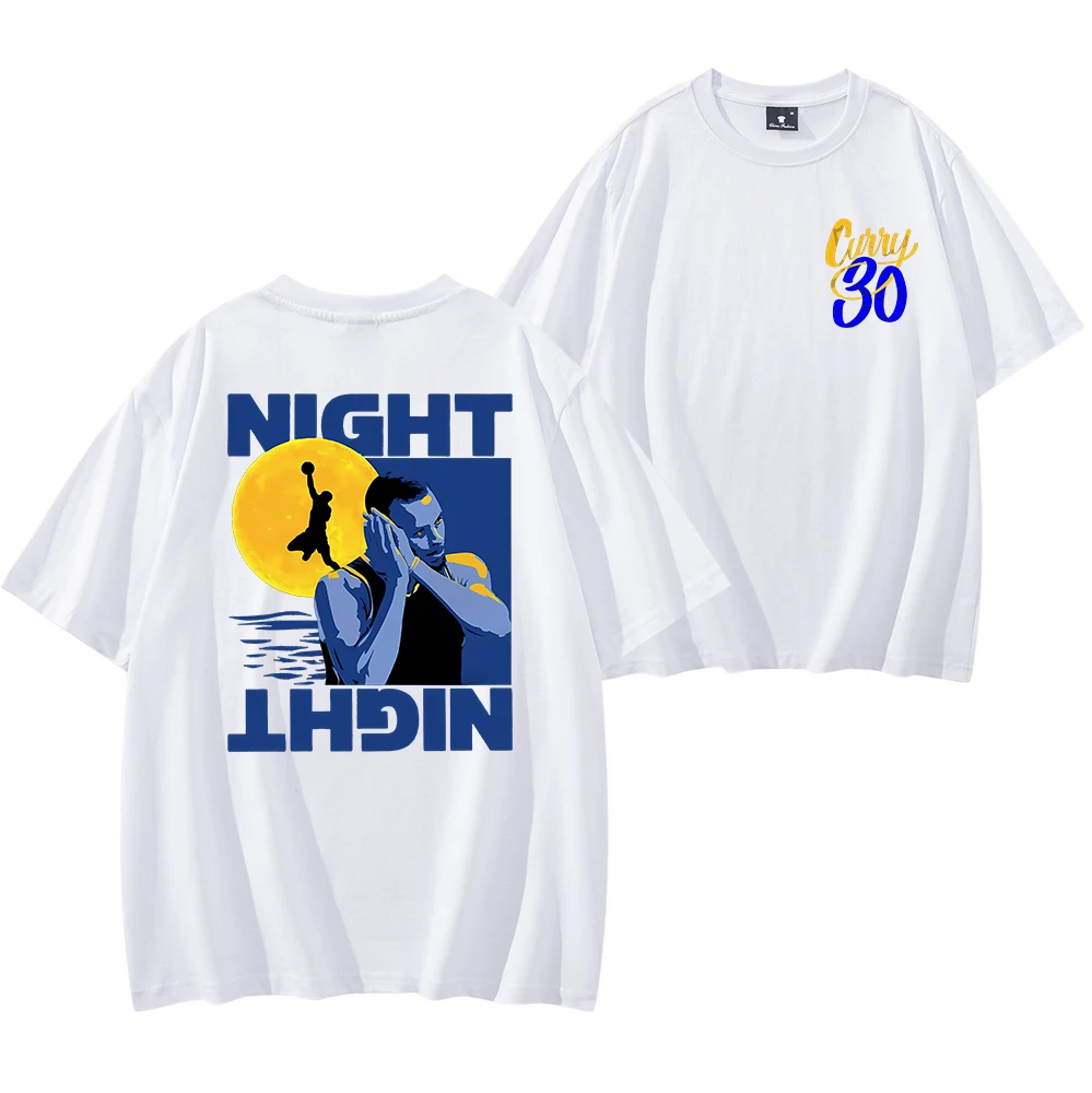 Basketball Super Star Stephen Curry Number30 Night Night T-shirt Men/Women Fans Gift Short Sleeve Tee Vintage Casual Shirts