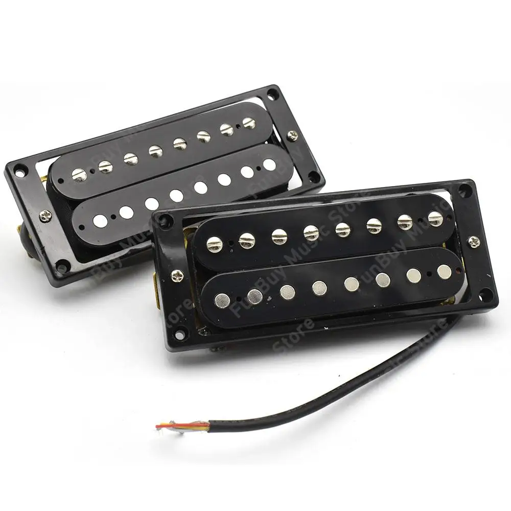 8 String Dual Coil Electric Guitar Humbucker Pickup Neck and Bridge Pickup Black for Lp Electric Guitar