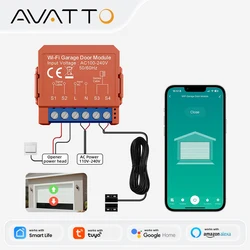 Avatto-Ouvre-porte de garage WiFi Tuya, application intelligente, commande vocale à distance, module de commutateur de porte, nous-mêmes avec Alexa Google Home Alice