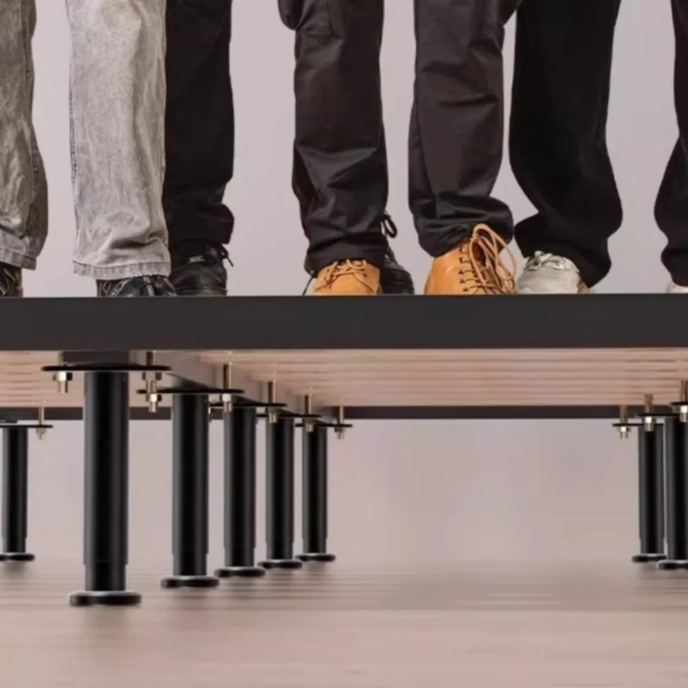 Adjustable Bed Frame Support Legs Heavy Duty Black Bed Slats Support Legs Metal Load-bearing Furniture Legs