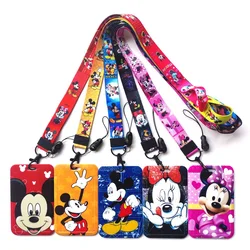 Disney Mickey Minnie ID da donna porta biglietti da visita con cornice in ABS custodia per dipendenti custodia per studenti con cordino porta biglietti da visita