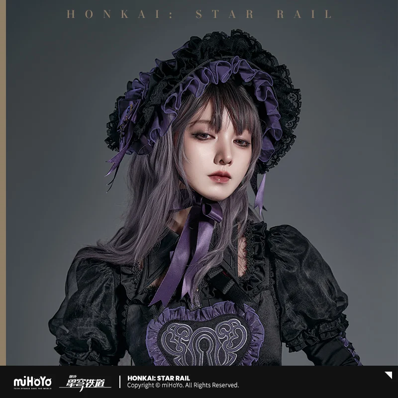 【Genuine Pre Sale Honkai Star Rail】 The Herta Vintage Hat Black Purple Theme Impression Series Anime Cosplay Cap Gift