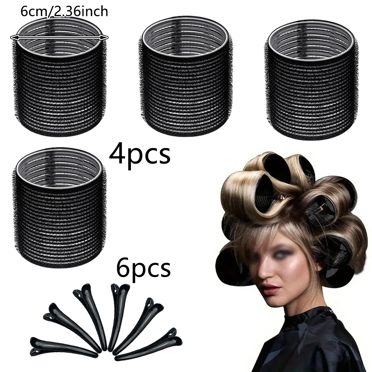 10piece/set Jumbo Hair Curlers Rollers Large Hair Rollers,heatless hair curler  Suitable For Long/Medium/Short Hair