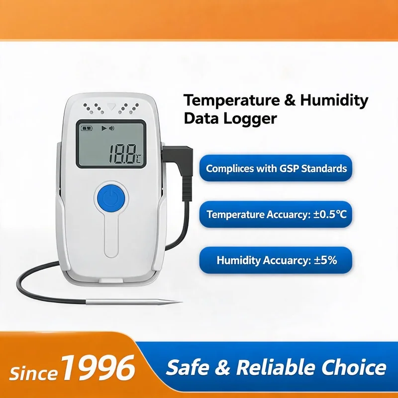 RC-4Pro Temperature Humidity Data Logger USB Recorder Pharmacy Refrigerator Cold Chain Vaccine Monitoring PDF 64000