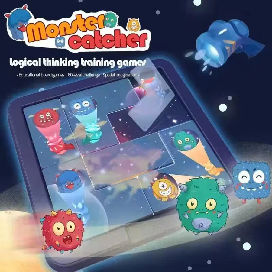 1PCS-  Montessori Logical Thinking Training Board Games Capture Monsters Puzzles Games Sensory Learning Educational Toys For