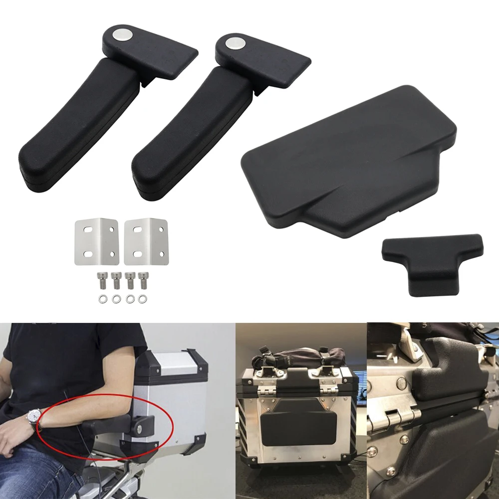 Motorcycle Passenger Folding Armrest Kit Rear Seat Top Case Arm Rest with Backrest Pad For BMW R1200GS R1250GS ADV