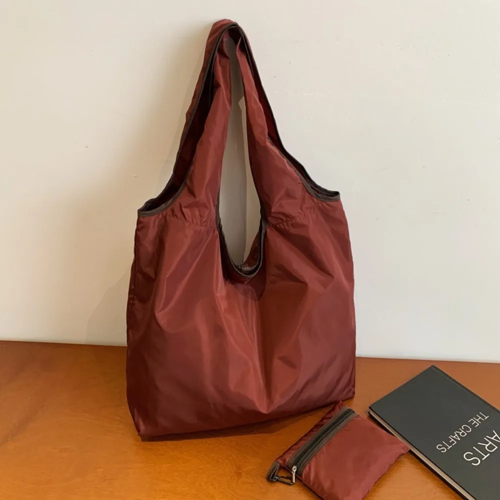 Foldable ~ Handbag Folding Shopping Bag Fold Waterproof Foldable Eco-Friendly Bag Shoulder Pouch Large Capacity