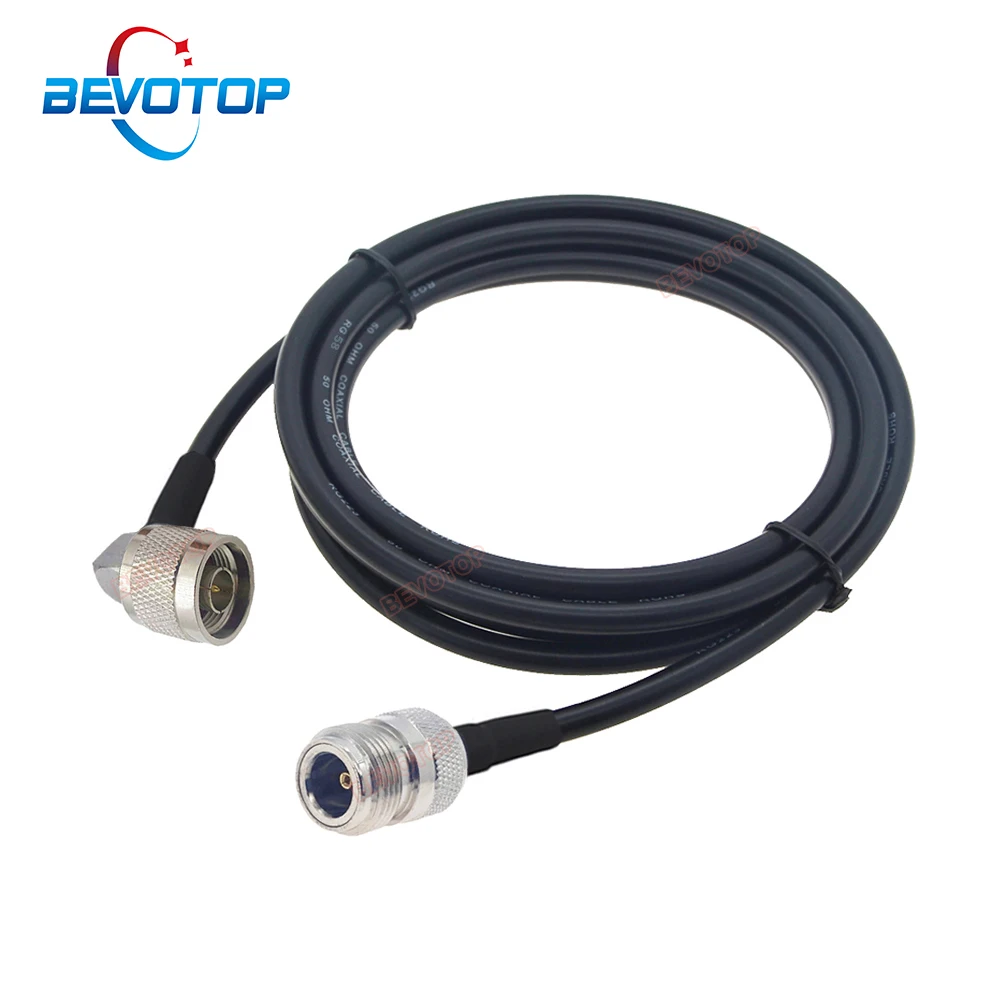 N Type RG58 N Female to N Male Right Anglee 90° Plug Connector Extension Cable Low Loss RG-58 N Cable Pigtail Jumper Adapter