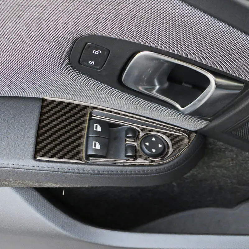 Car Interior Window Lift Panel Accessories Trim For BMW i3 2013 2014 2015 2016 2017 2018 2019-2022 LHD/RHD Soft Carbon Fiber