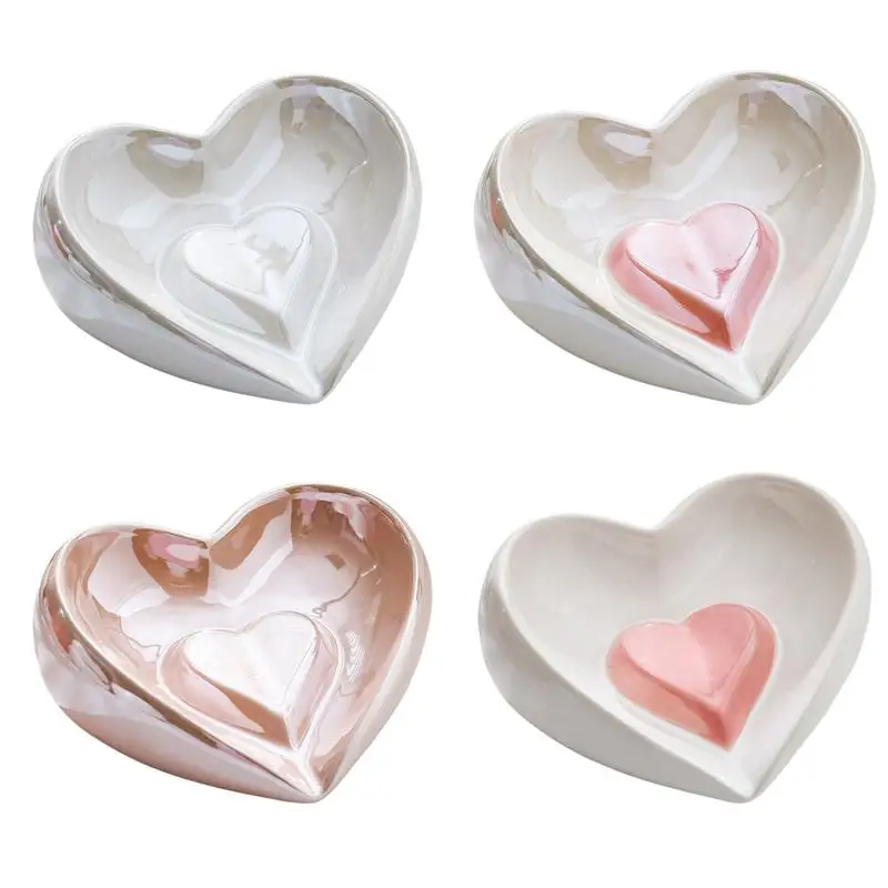 Ceramic Heart-shaped Soap Box Fashionable Soap Organizer Drain Rack Soap Dish Decorative Soap Drying Rack for Shower