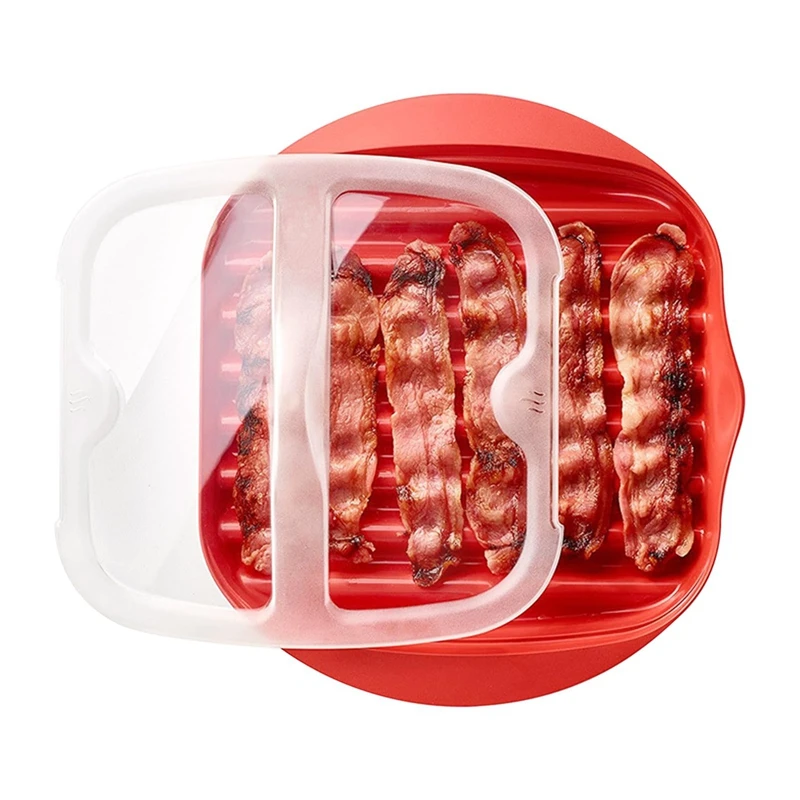 Microwavable Bacon Tray With Splash Cover Microwavable Bacon Grill Bacon Maker With Lid