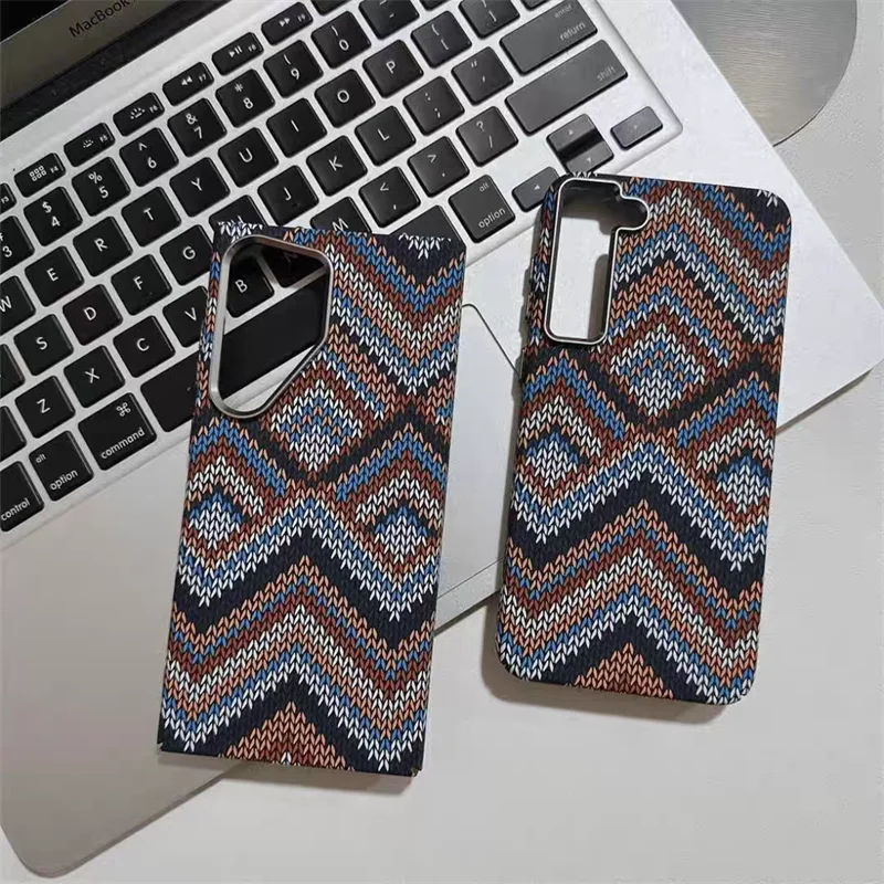

For Samsung Galaxy S23 S24 S25 Ultra Plus Trendy Carbon Fibre Relief PC Phone Case Wireless Charging Magnetic Shockproof Cover