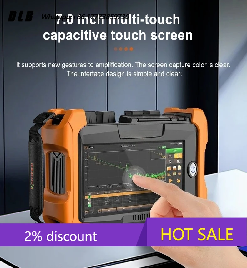 Komshine QX65 OTDR 7-inch Touch Screen Optical Time Domain Reflectometer with iOLA OPM OLS VFL RJ45 FIP+VNC Remote Control