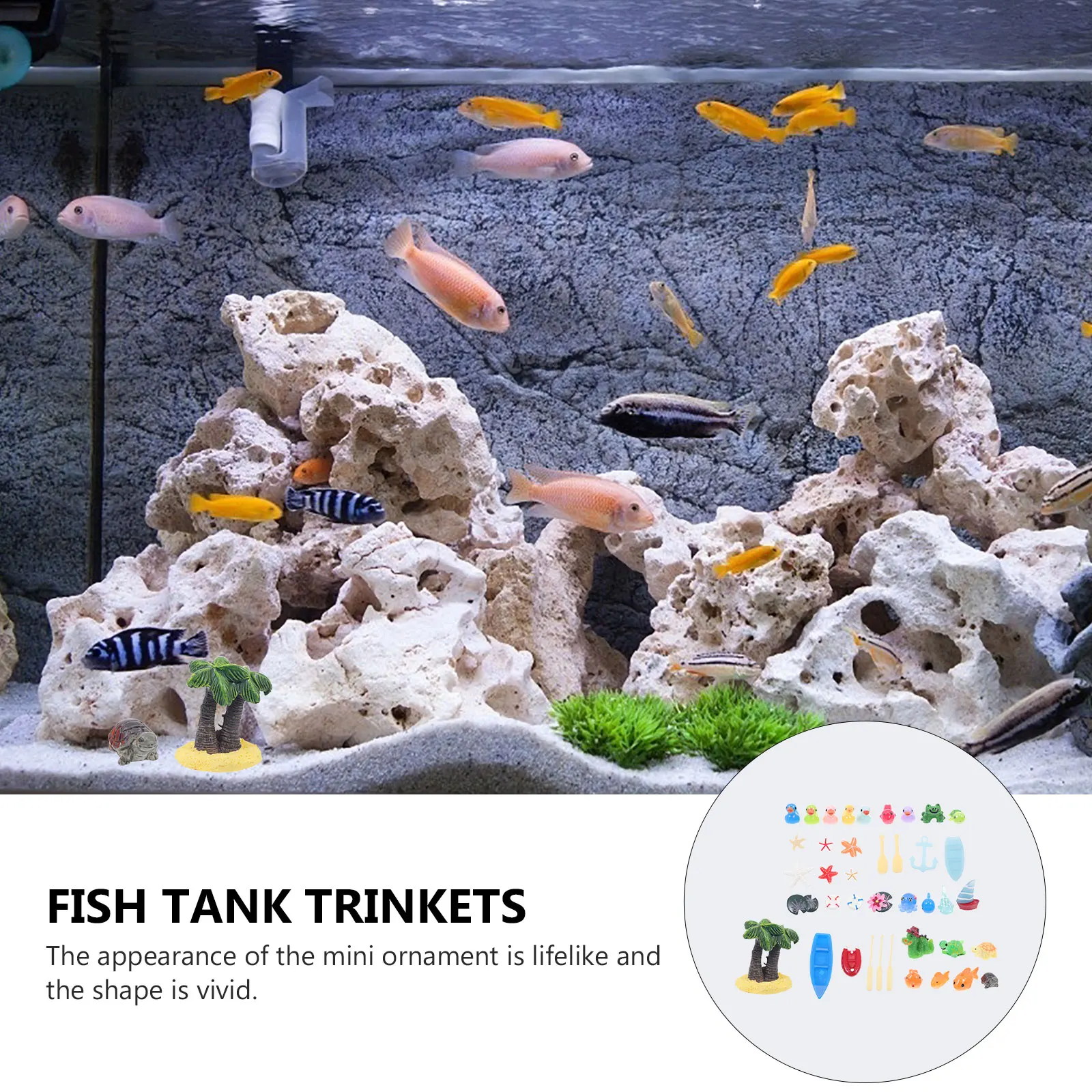 

Resin Crafts Lifelike Mini naments Fish Tank Decor Aquarium Accessories Realistic Simulation Garden Decor Resin