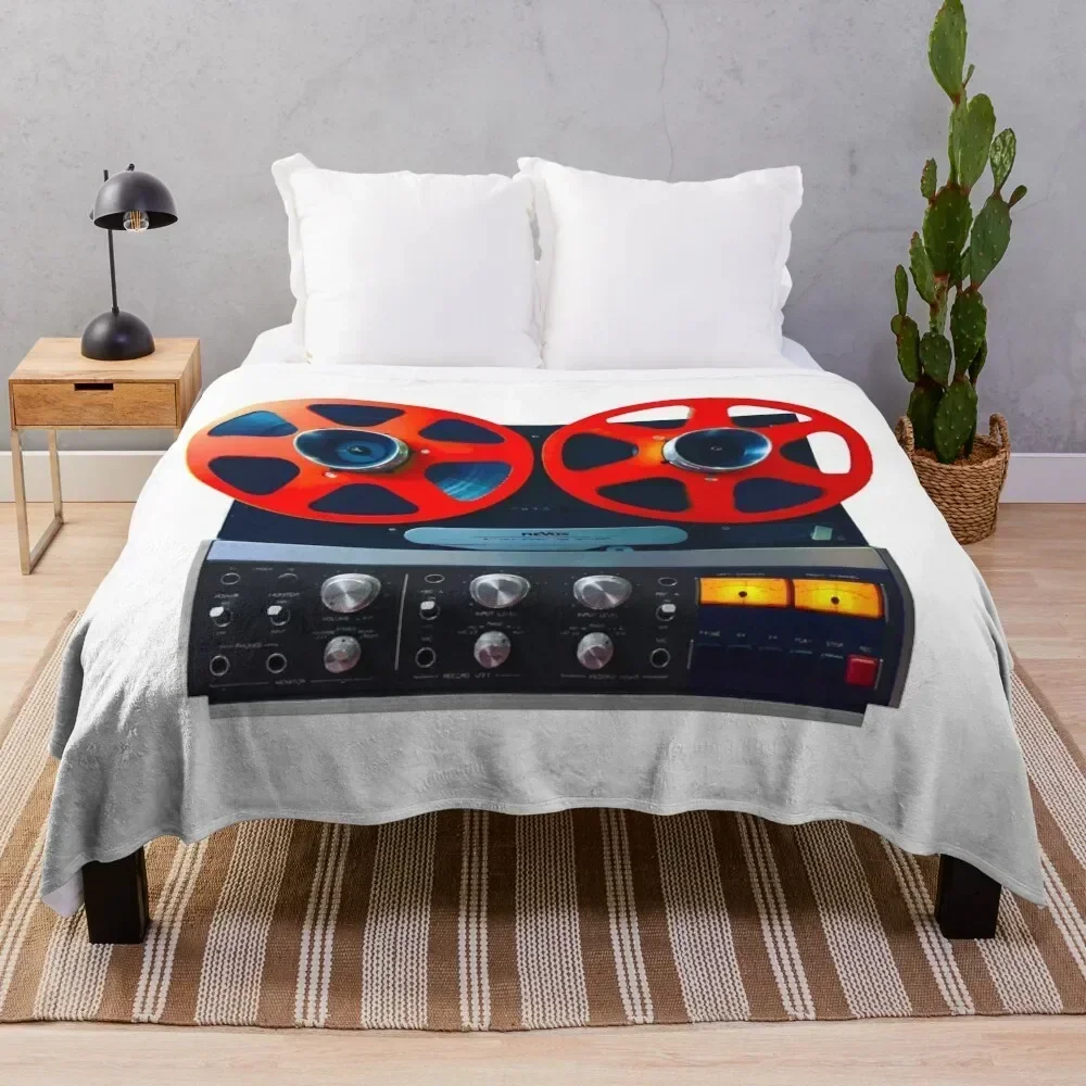 

Vintage reel to reel tape recorder Throw Blanket Multi Use Warm Blanket for Living Room Bedroom