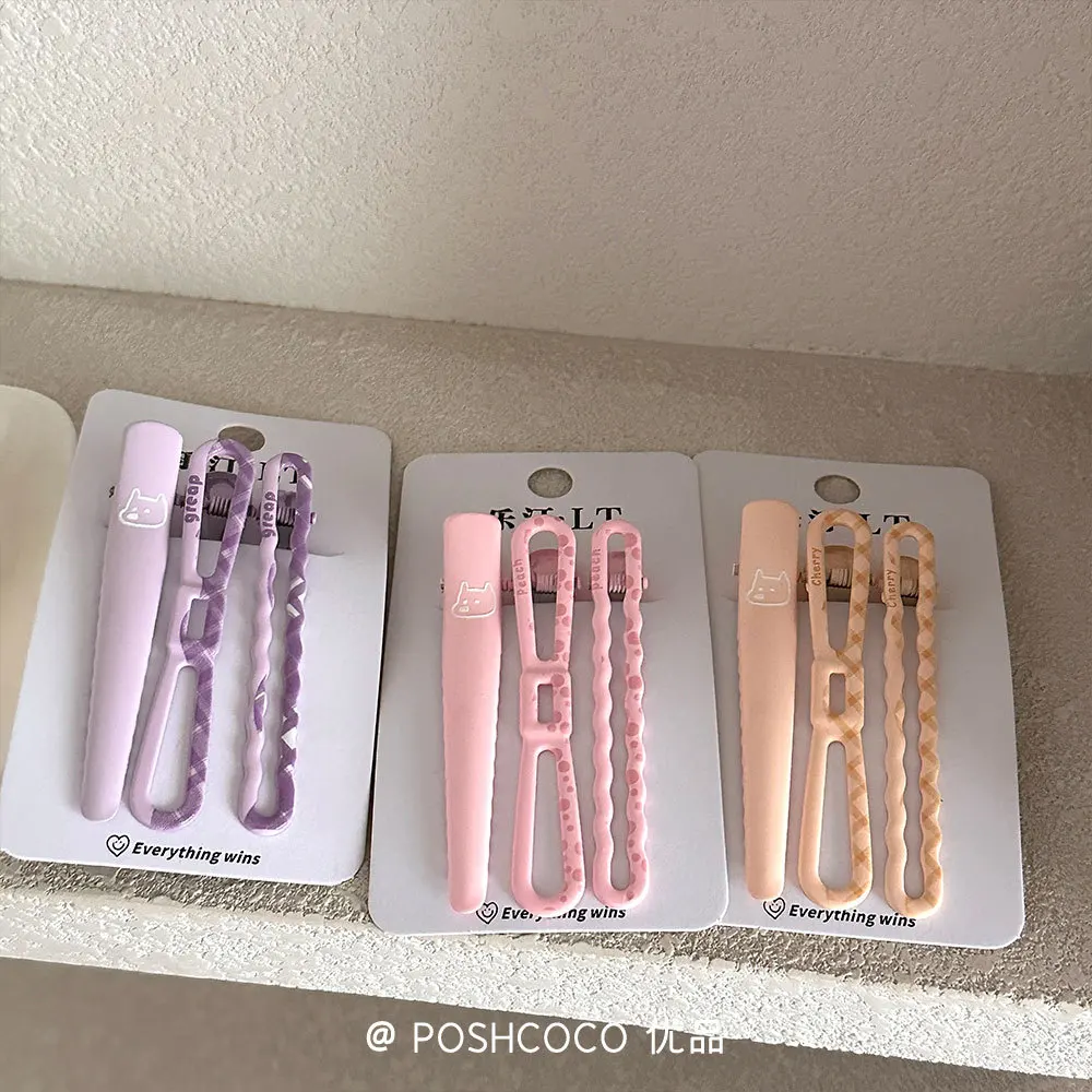 

Cute Hair Clips 3PCS Korean Minimalist Duckbill Design Gentle No Damage for Flyaways
