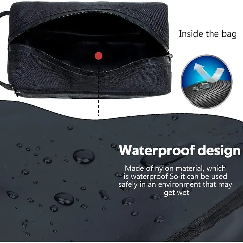 Large-capacity waterproof travel makeup bag, unisex portable toiletry storage bag with compartments, foldable skincare storage b