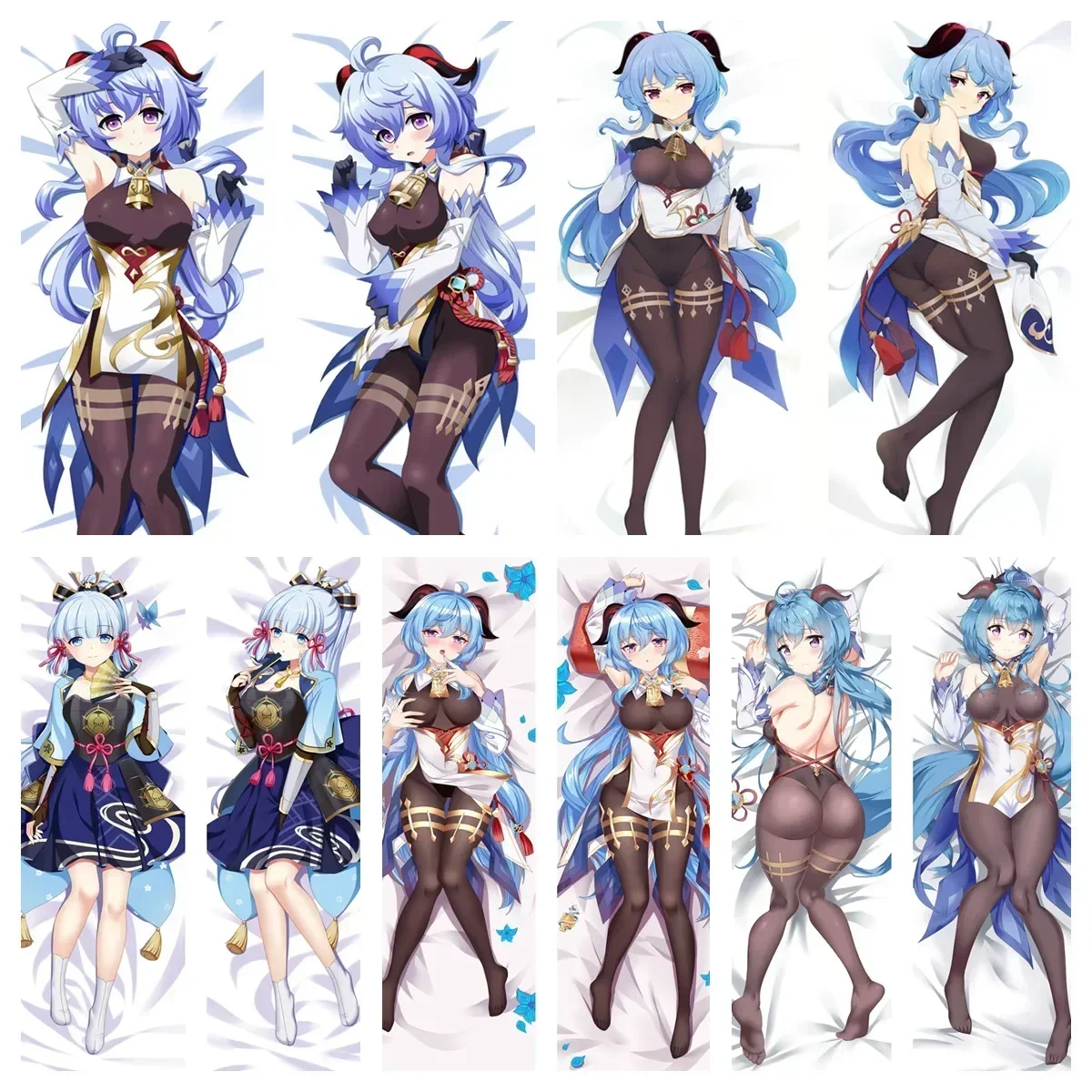 

Anime Game Genshin Impact Dakimakura Ganyu Pillowcase Hugging Body Pillow Case Home Bedding DIY Customized Cushion Pillow Cover