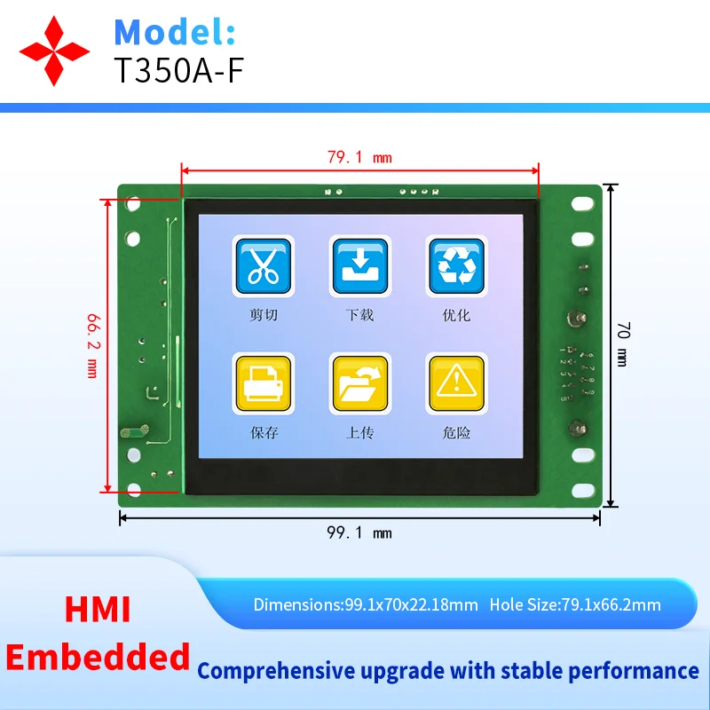 

3.5 Inch HMI Touch Screen Panel, Support RS485/232/422 To Connet With PLC, With Download Communication Cable
