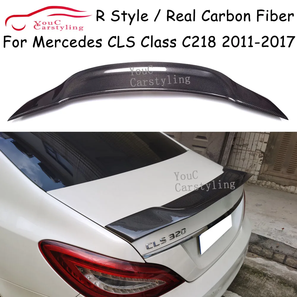 C218 R Style Rear Spoiler Carbon Fiber Trunk Boot Lip For Mercedes CLS Class W218 CLS350 CLS400 CLS450 2011 - 2017 Sedan