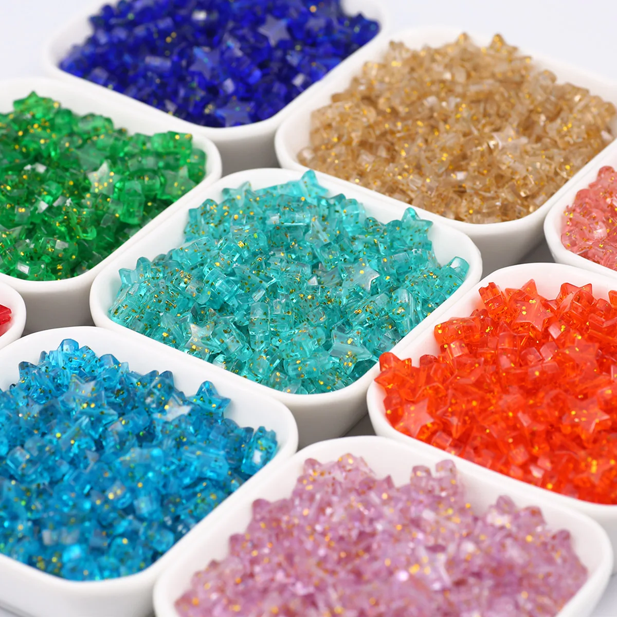 11 مللي متر خرز على شكل نجمة خماسية من الأكريليك باللون الوردي والبصل وألوان متعددة لصنع المجوهرات المصنوعة يدويًا-إكسسوارات خرز فضفاضة #5