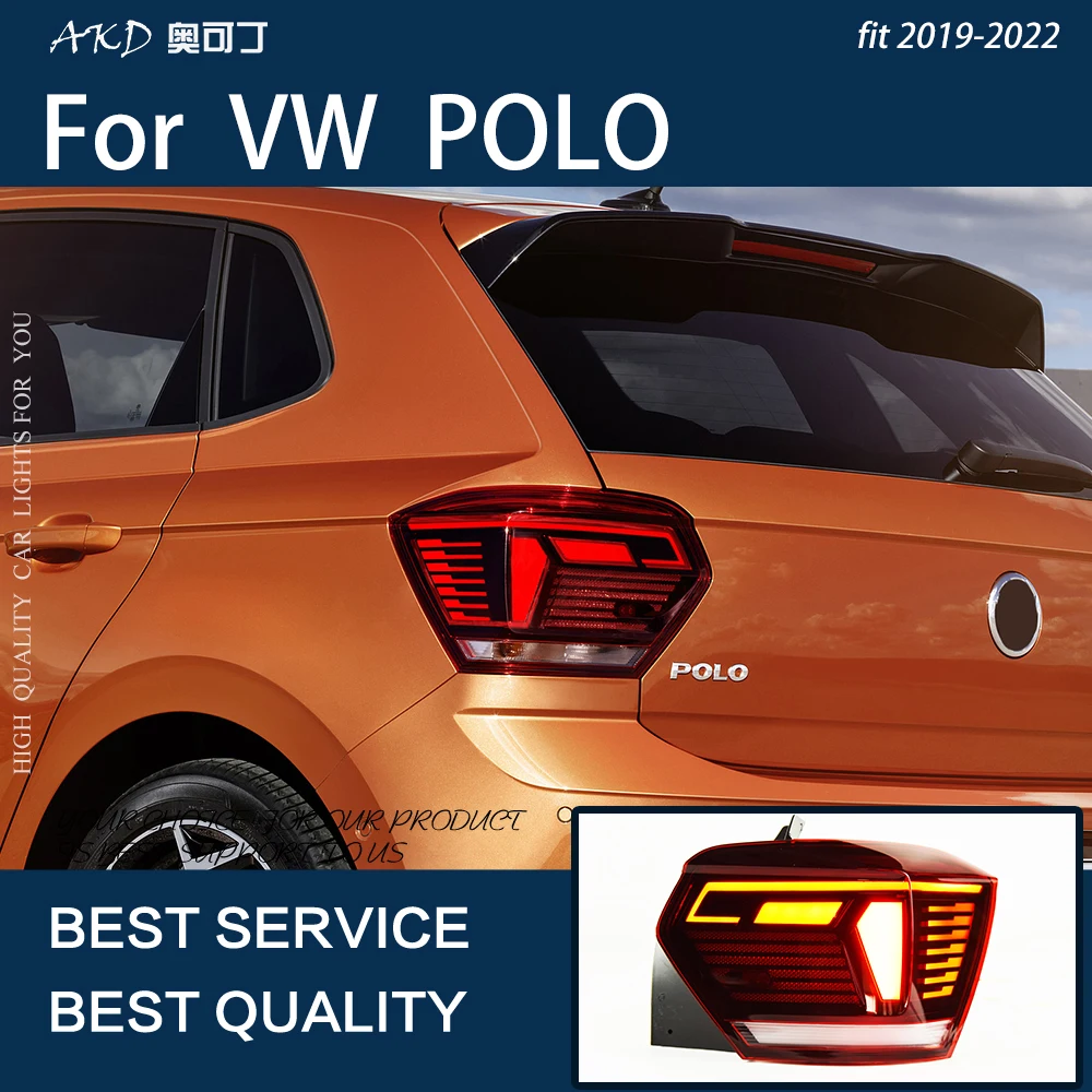 Car Lights for Polo 2019-2022 LED Auto Taillight Assembly Upgrade High Configure Rear Dynamic Highlight Accessories Facelift