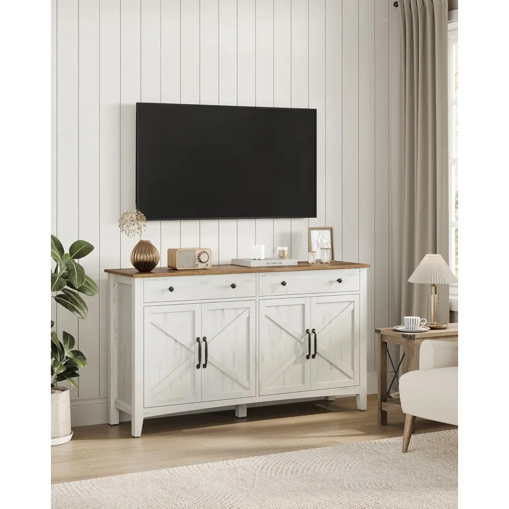 Шкаф-буфет и кофейный бар VASAGLE с двумя ящиками, регулируемыми полками и управлением по кабелю