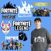 Fortnites Series Heat Transfer Sticker Hot Game Clothes DIY Decoration Applique Cartoon Iron on Patches Trend Birthday Gifts