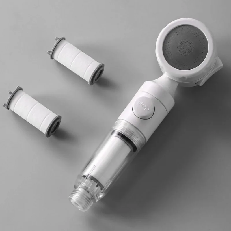 Travel Portable Pressurized Shower Head Water Filter Antibacterial Shower Nozzle Purification Showerhead For Hotel Bathroom Use