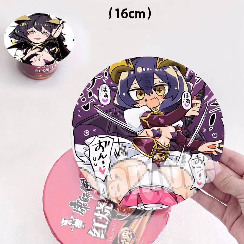 

Anime Gushing over Magical Girls Big 16cm Badge Stand Figure Brooch Pins Noodles Instant Noodles Lid Cosplay Gift A7060