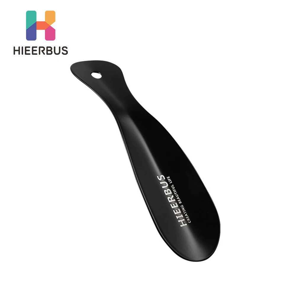 HIEERBUS Buzina de sapato de metal, ajudante de colher de sapato portátil de 7,5 '', calçadeira de viagem pequena para crianças, homens e mulheres, para botas, sapatos, tênis