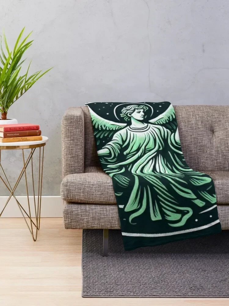 Saint Raphael Archangel - Angel of Healing - Christmas gift Throw Blanket Nap Luxury Throw Blankets For Baby Plush Blankets