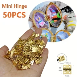 50Pcs Brass Hinges Perfect For DIY Wooden Boxes and Cabinets