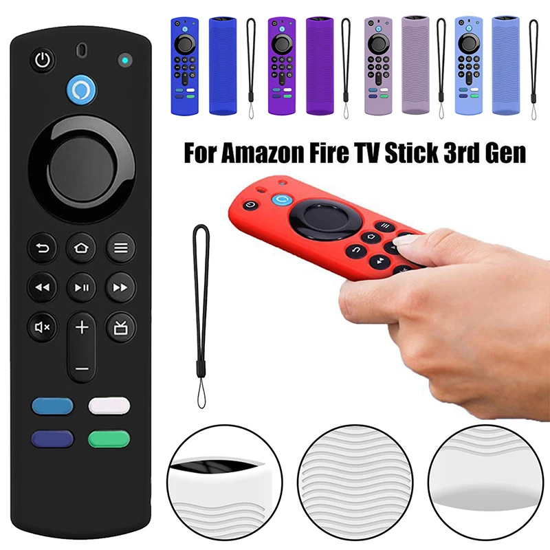 Silicone Case Protective Cover Skin For 2021 Amazon Fire TV Stick 3rd Gen Alexa Voice Remote Control Shockproof Cover Sleeve