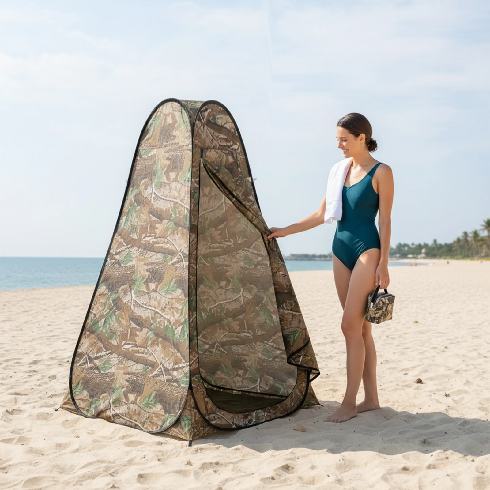 1 Person Easy Setup Pop Up Shower Tent, Outdoor Privacy Changing Shelter, Foldable Tent for Camping Trips