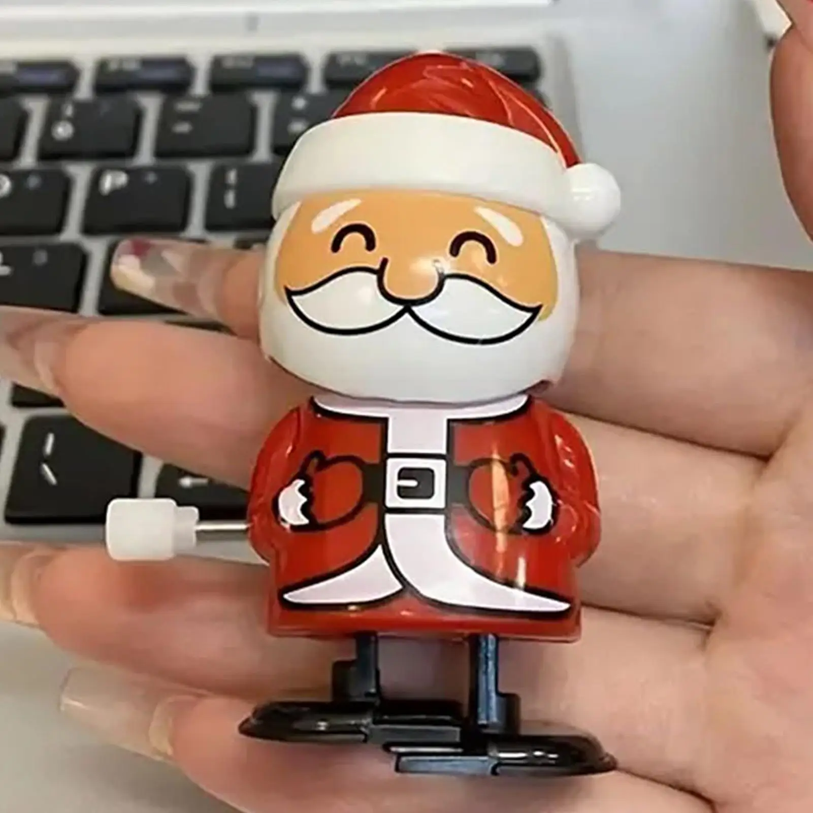 Pequeño juguete de cuerda navideña, 12 piezas, juego de cuerda de temporada, mecanismo de relojería, juguete de baile de Navidad para niños y niñas, fiesta navideña