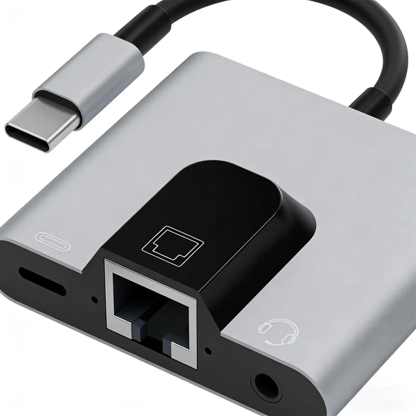 

Адаптер Ethernet-USB-C с гигабитной скоростью передачи данных, зарядным блоком и аудиоразъемом 3,5 мм, сетевой адаптер USB-C для ноутбуков с поддержкой голосовых вызовов