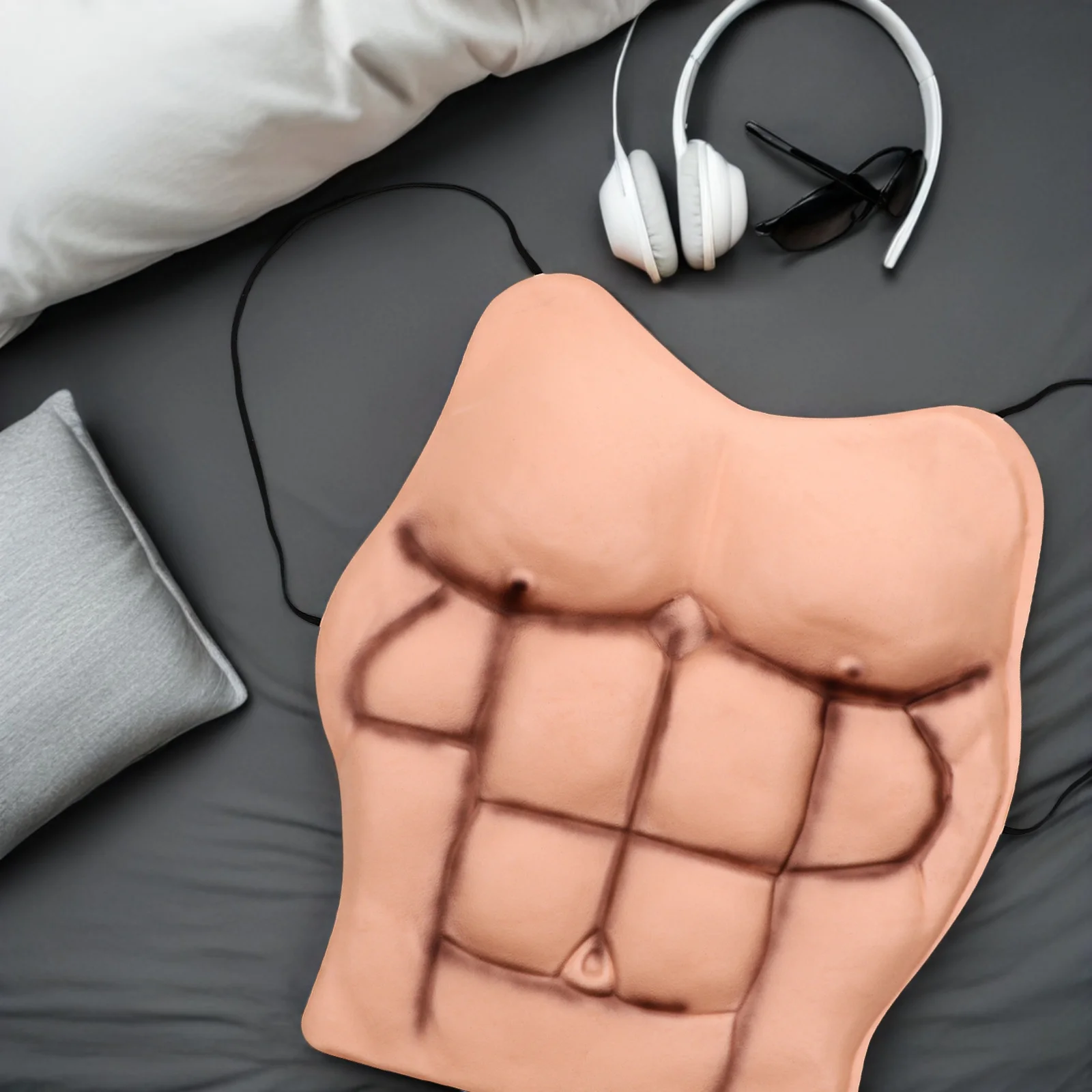Fake Male Chest Muscle Props for Halloween Cosplay Party Costume Decoration Realistic Men Prank Game Funny Accessory